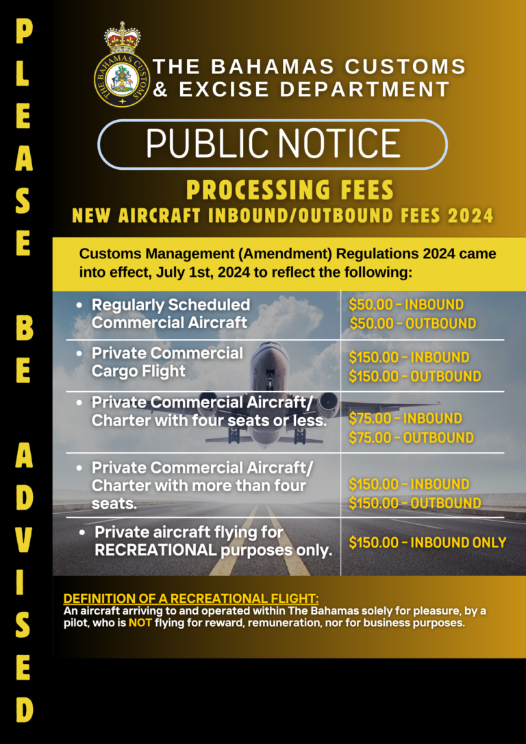 Processing Fees (Revised)- New Aircraft Inbound and Outbound Fees 2024 ...